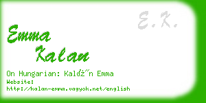 emma kalan business card